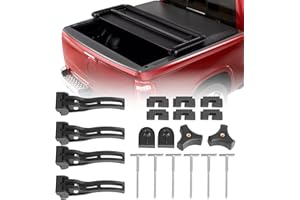 Universal Aluminium Front Rear Clamp Fit for Hard Tri Fold Tonneau Cover, Easy Install and Lock, Tonneau Cover Clamp Set with
