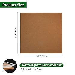 Lesnlok 8 x 8 Acrylic Sheet 1/8 Thick 3mm 6 Pieces