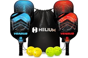 Helium Pickleball Paddles Set of 4 - USAPA Certified - Graphite Fiberglass Surface, Lightweight Honeycomb Core