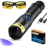 DARKBEAM UV Flashlight 365nm Black Light - Mini & Powerful LED Ultraviolet Blacklight Flashlights - Rechargeable Woods Lamp f
