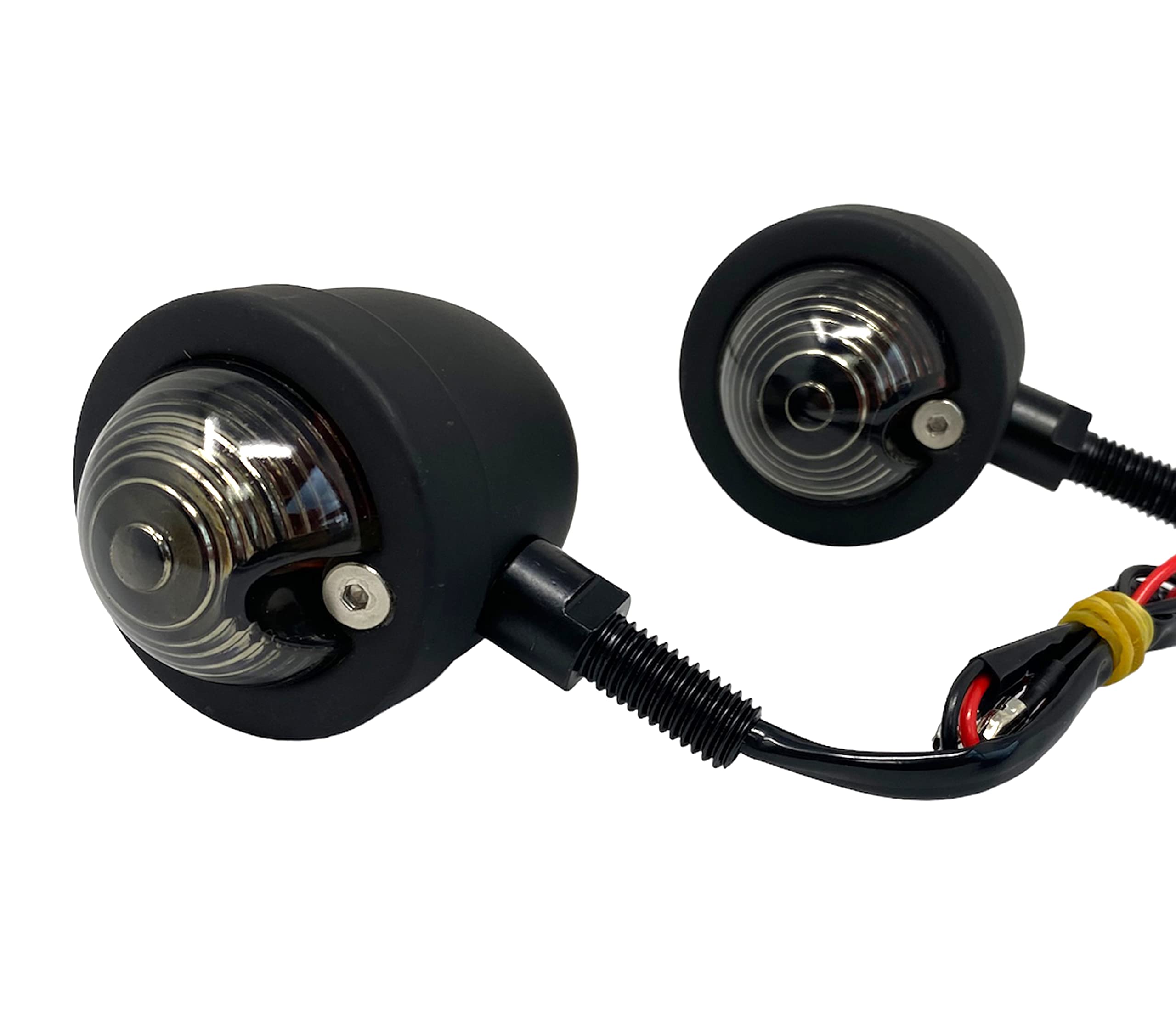 Alchemy Parts Classic Custom Motorcycle Indicators Solid Metal Turn Signals for Street Cafe Racer or Chopper Project Motorbike - No Resistors Required