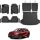 GALVAGNITE Floor Mats for Honda HR-V 2023-2026, All Weather Floor Mats Trunk Cargo Liner with Backrest Protectors and Door Sill Guards Accessories, Full Coverage Set