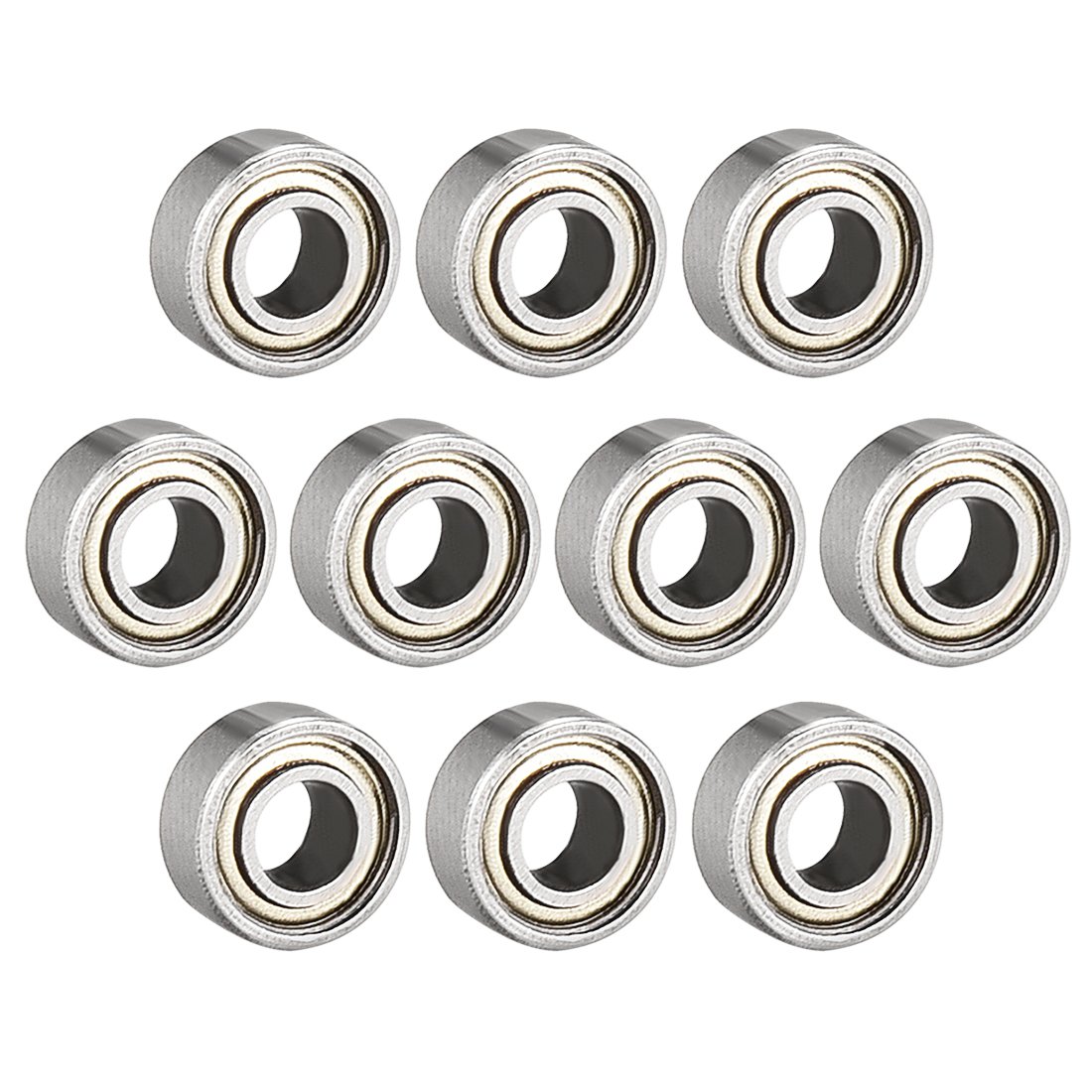 sourcing map 684ZZ Ball Bearing 4mm x 9mm x 4mm Double Shielded 684-2Z Deep Groove Bearings, Carbon Steel (Pack of 10)