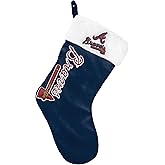 FOCO MLB Official Primary Logo Wordmark Christmas Holiday Stocking Decoration Ornament (Atlanta Braves)
