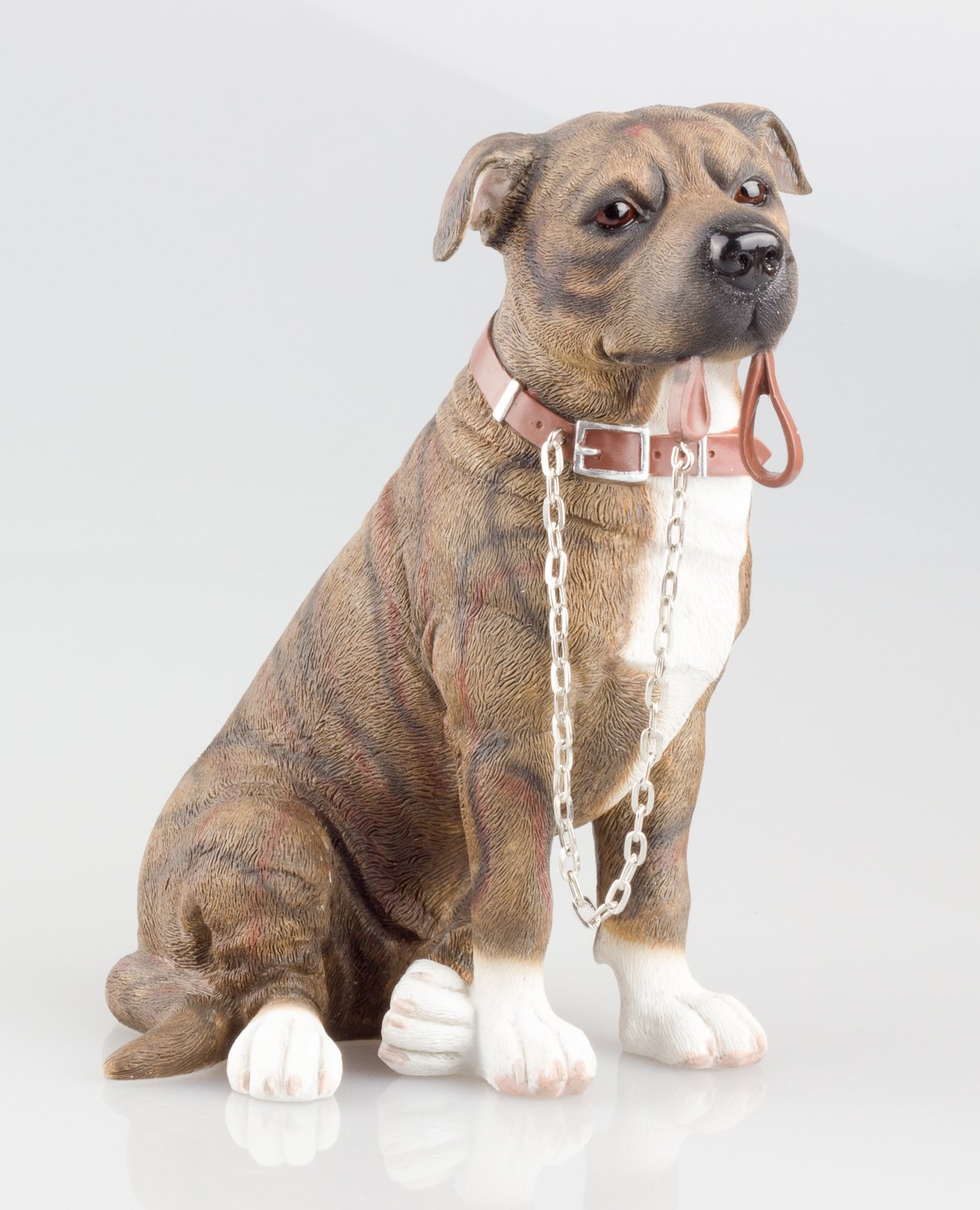 Brown Staffordshire Bull Terrier Dog Ornament - Walkies Range Of Collectable Dogs By Leonardo