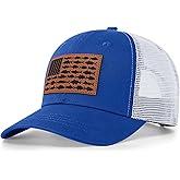 Naicissism American Fish Flag Trucker Hat, Fishing Gifts for Men, Snapback Fishing Hat Perfect for Fishing and Daily Use