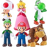 Mario Figures 6 Pack Mario Bros Toys Set Eco-Friendly PVC Mario Action Figures Gift for Kids Ages 3+, Movie Fans, Collector (4-6 Inch)