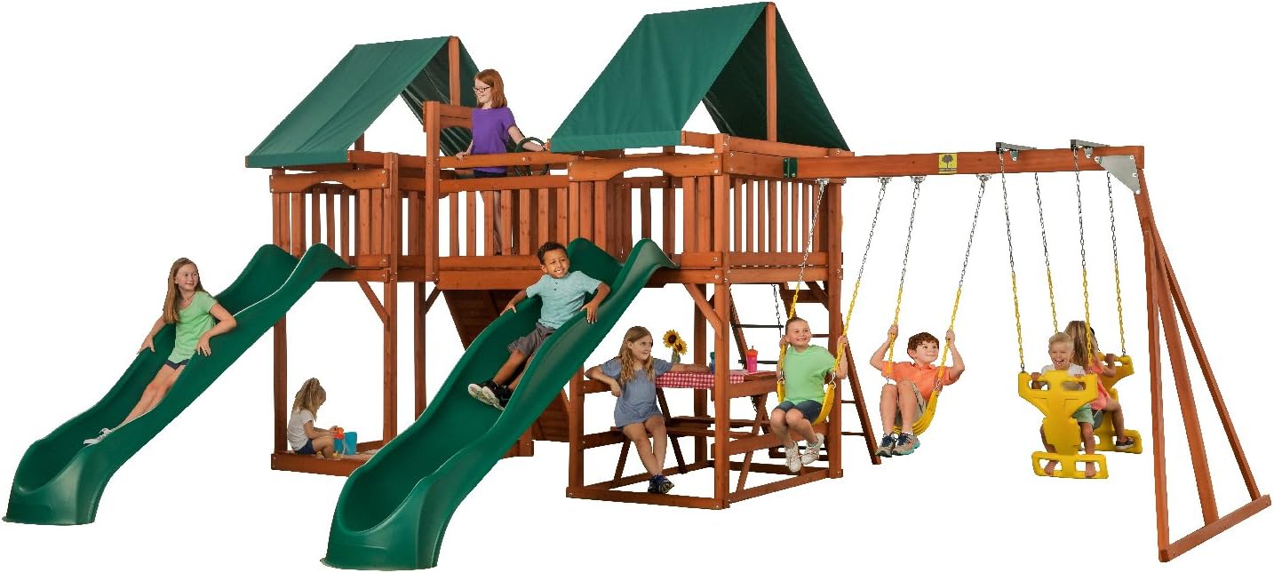 creative cedar designs woodlands swingset