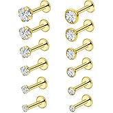 Vsnnsns 16G Lip Rings Stainless Steel Tragus Helix Conch Piercing Jewelry Snake Bite Piercing Monroe Lip Rings Labret Medusa Cartilage Lobe Earrings Piercing Jewelry CZ 2MM 2.5MM 3MM 3.5MM 4MM 4.5MM