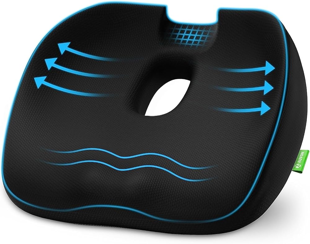 AUVON Donut Pillow Seat Cushion Memory Foam for Hemorrhoids Coccyx Tailbone Pain