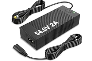 54.6V 2A Charger for 48V 13S Lithium Battery, E-Bike & Electric Scooter Power Adapter Replacement, DC 5.5x2.1mm Plug for Whee
