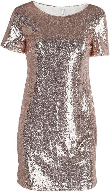 rose gold sequin t shirt dress