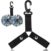 Psiriol Cheer Bag Strap Accessories, Pom Pom Holder Hanger with Snap Button for Backpack, Adjustable Cheers Bag Tags Accessories, Cheerleading Essentials, Pom-Pom Tags (Black)
