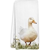 KFXHANGD Funny Duck Kitchen Towels, Duck Gifts for Women Dish Towels, Rustic Farmhouse Goose Decorative Hand Tea Towel for Bathroom Kitchen, Gifts for Goose Lovers, 16x24 Inches
