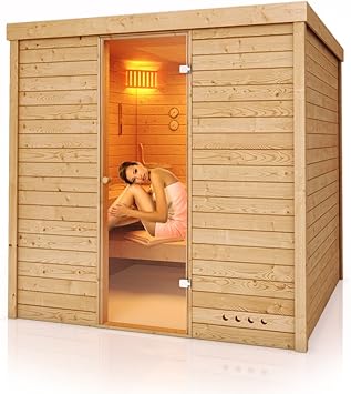 Saunakabine Sauna Massivsauna 2x2m Inkl Harvia Saunaofen Amazon De Baumarkt