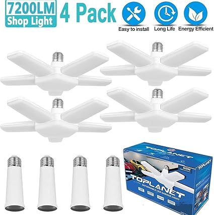 Luces LED de cochera, bombillas LED deformables de techo para cochera