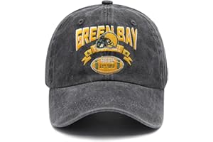 MRSAHLV Embroidered City Vintage Washed Denim Football Hats for Men Women, Unisex Adjustable Cotton Fans Baseball Cap