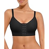 FeelinGirl Post Surgery Bras for Women Front Closure Mastectomy Bras Surgical Wireless Full Coverage Compression Bra