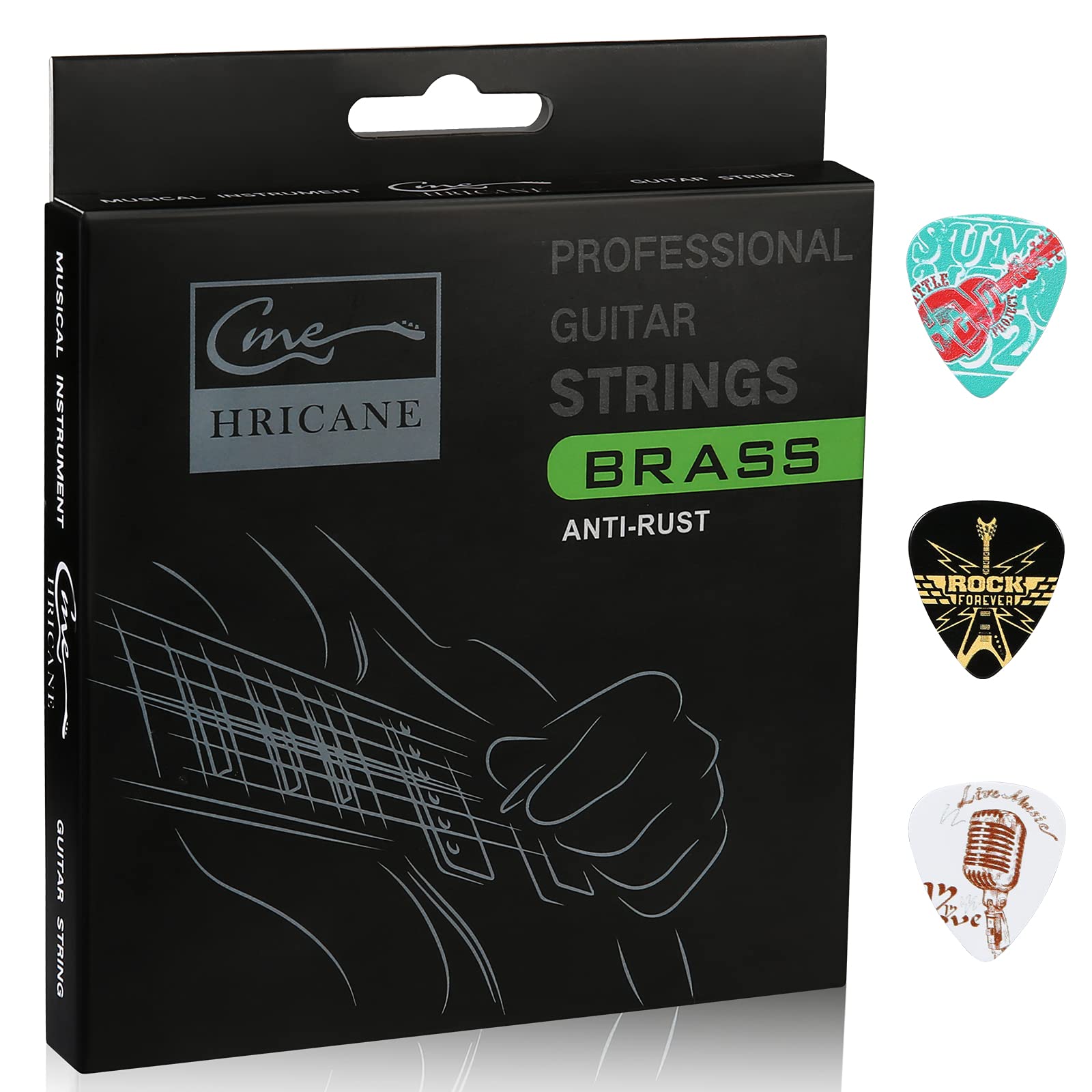 Hricane Acoustic Guitar Strings Set Custom Light 11-52 Gauge 92/8 Brass with Coating