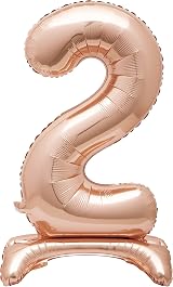 Unique Rose Gold Foil Balloon 2 Shape 76cm Free-Standing Decor