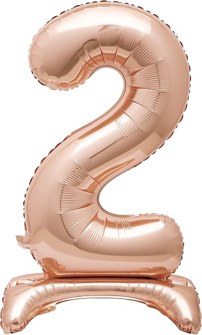 Unique Rose Gold Foil Balloon 2 Shape 76cm Free-Standing Decor