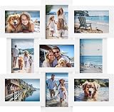 SONGMICS 9-Photo Collage Frame Set 4x6 Glass Backed Wall Mount RPF029W01