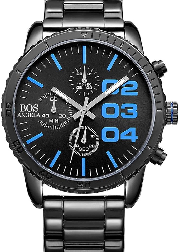 Amazon.com: BOS Men's Chronograph Analog Quartz Wrist Watch Black Dial