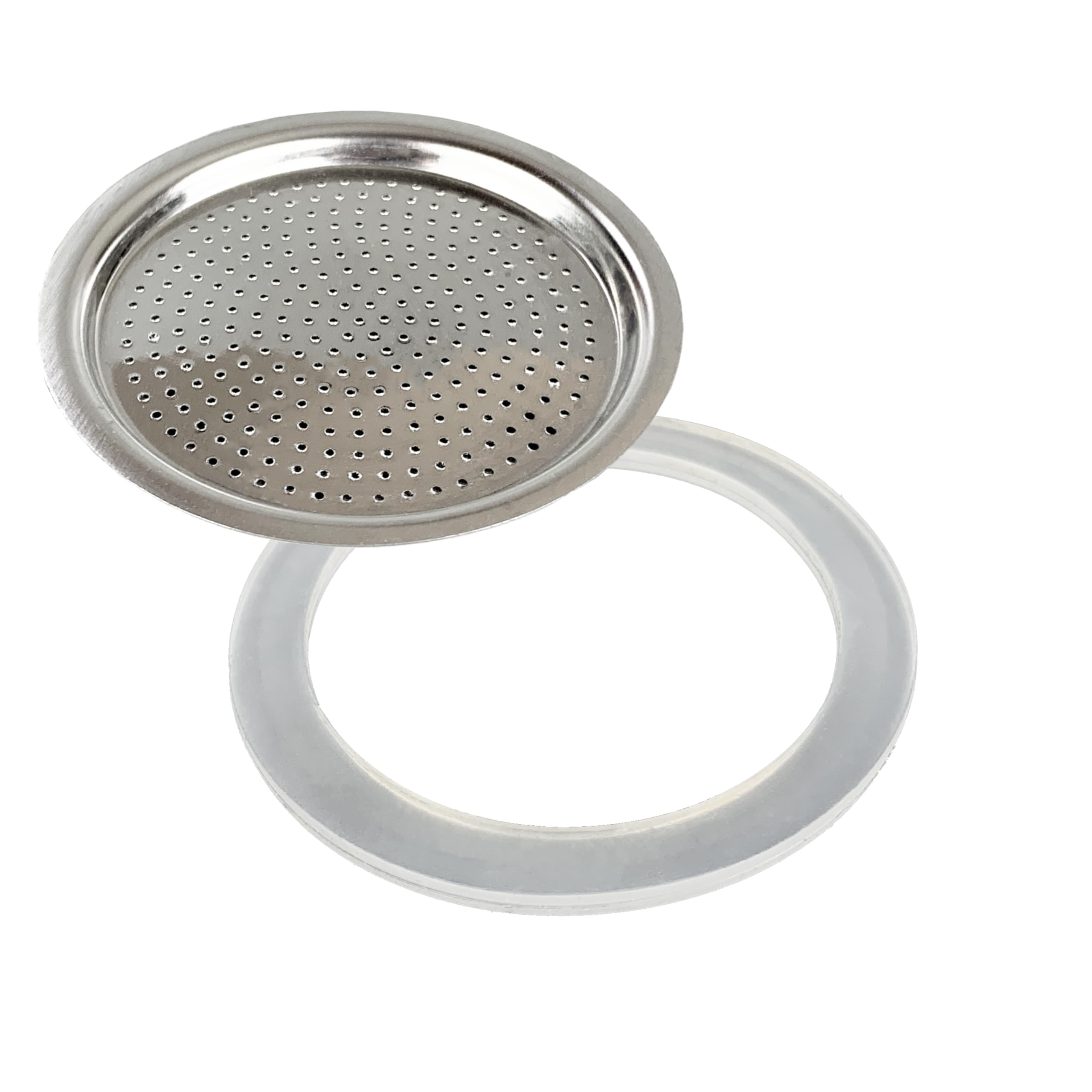 Milu Replacement Filter for Espresso Maker Stainless Steel 2, 4, 6, 9 Cups - Spare Part - Filter incl. Seal (6 Cups (300ml))