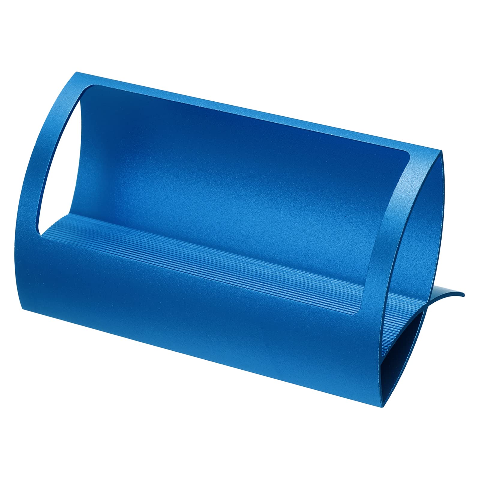 PATIKIL Business Card Holder, 1 Pack Aluminum Name Card Collection Display Stand Organizer for Office Desk, Blue