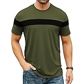 Hardaddy Men's Short Sleeve Tee Color Block Crew Neck Pullover Casual Basic Shirts