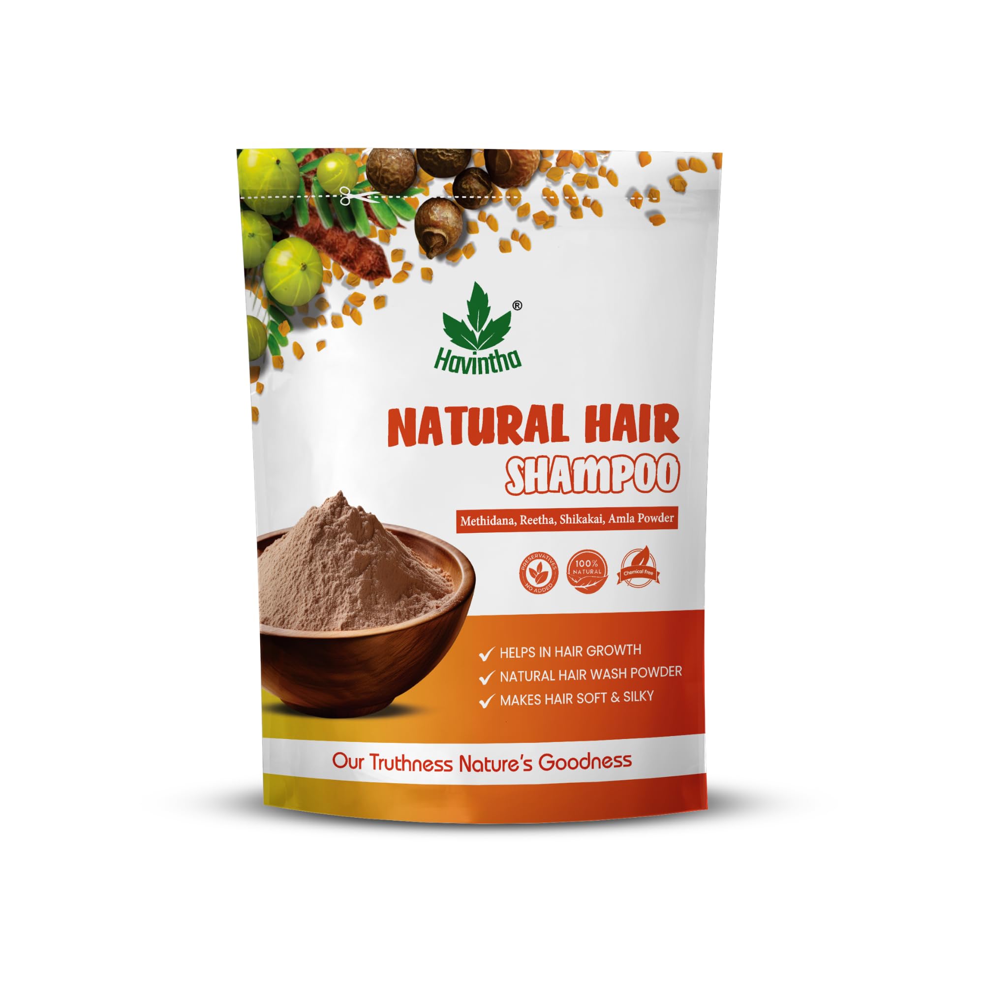 Havintha Natural Hair Shampoo with Amla, Reetha, Shikakai and Methi dana (Advanced shampoo)