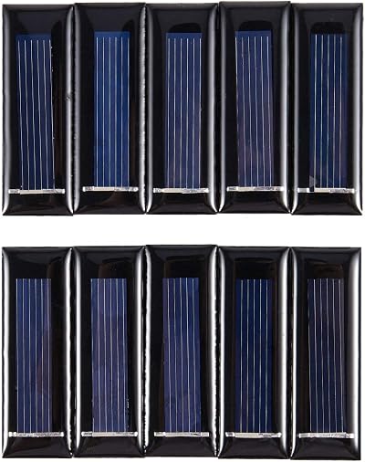 Bahderaus 10Pcs Mini Solar Panel 0.5V 100mA Cells Photovoltaic Module Power