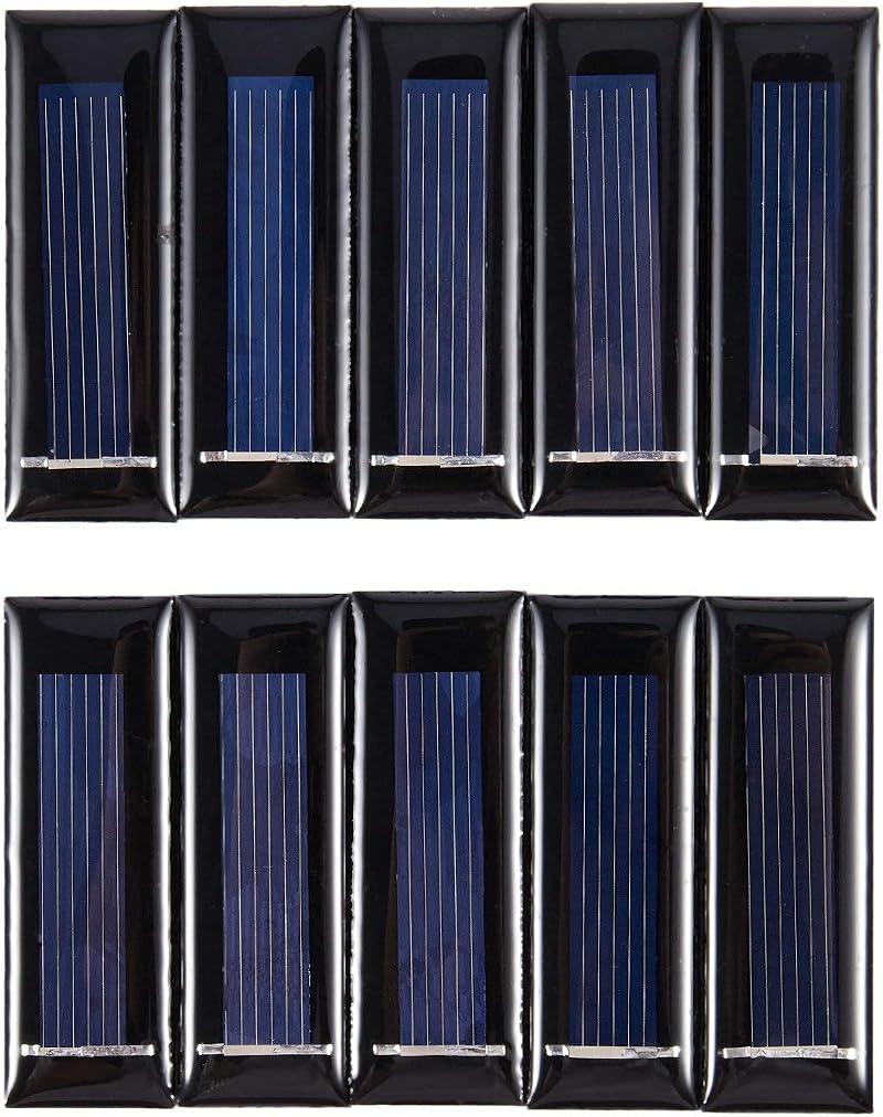 Potadak 10pcs Mini Solar Panel 0.5V 100mA Solar Cells PV Module Power Battery