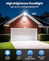 Linke 60W LED Floodlight Kit 5200LM IP66 Daylight 6500K 2 Pack view 4
