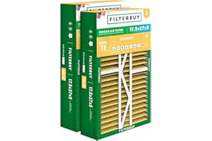 Filterbuy 17.5x27x5 Air Filter MERV 11 Allergen Defense (2-Pack), Pleated HVAC AC Furnace Air Filters Replacement for Trane P