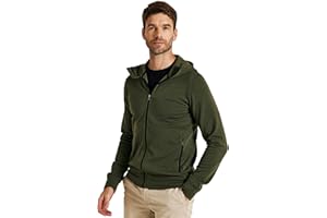 ZSOSBA Merino Wool Jacket Men's Zip Up Hoodie Coat Long Sleeve Hooded Sweatshirt for Hiking,Hunting,Cycling,Sports