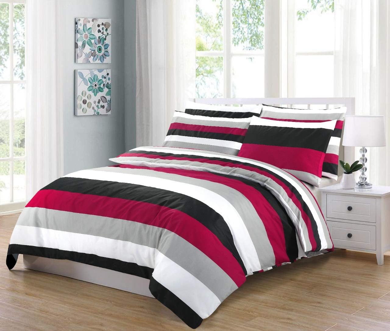 Print Duvet Cover 3 Piece, 100 Cotton Percale 200 Thread Count Fully