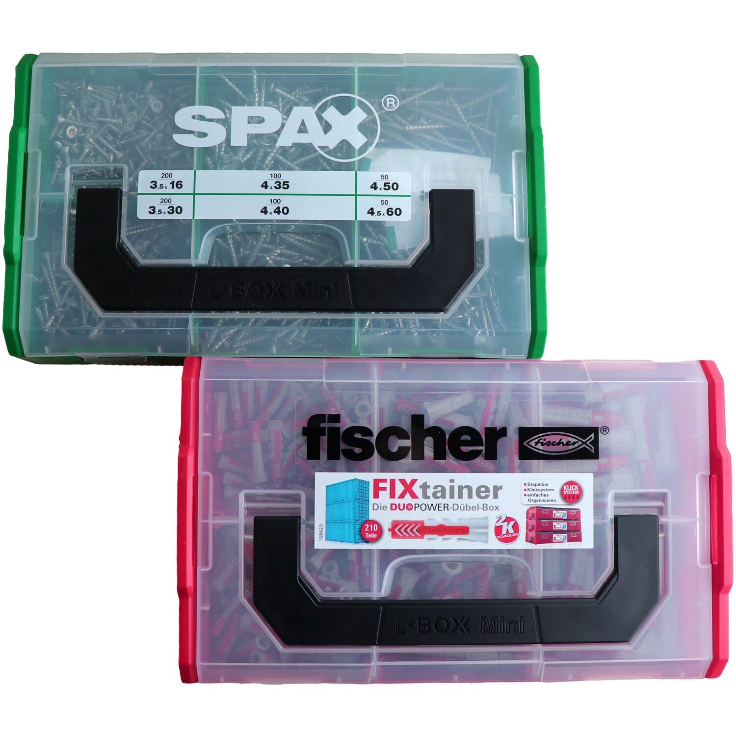 Secotec Fischer 118500218 Spax Dowels and Screw Set Red/Green