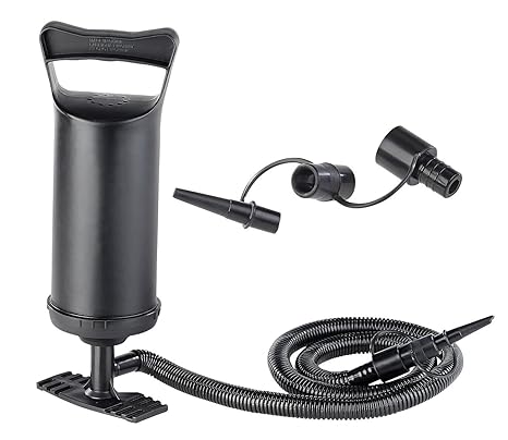 PEARL Ballpumpe: Doppelhub-Hand-Luftpumpe mit 4 Auslass-Düsen, 2X 0,7 l Pumpleistung (Handpumpe)
