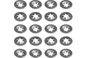 Bettomshin 20Pcs M3 x 9mm Internal Tooth Starlock Washers, Carbon Steel Quick Speed Locking Washers, Push on Lock Washer Locking Clips, Used for Replacement Maintenance of Machine Parts Black