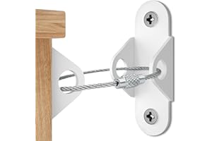 Booda Brand Furniture Anchors for Baby Proofing, Anti Tip Furniture Wall Anchors, Metal Earthquake Straps, Cabinet to Wall, D