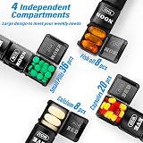 Mossime XL 7 Day Pill Box 4 Times a Day Large 28 Compartments Black view 2