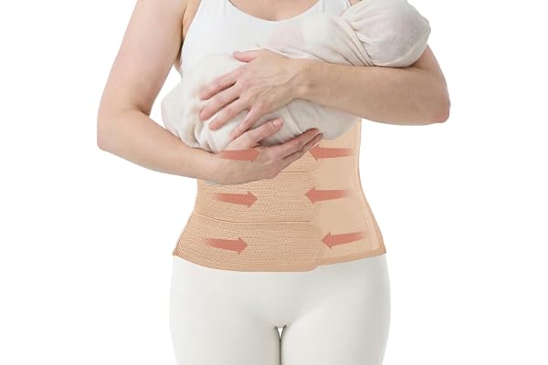 Postpartum Belly Band for C-Section Recovery: Abdominal Binder Post Surgery with Hot Cold Pocket for Pain & Swelling Relief -