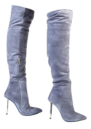 light blue suede booties