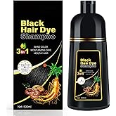 Black Hair Dye Shampoo 3 in 1 for Gray Coverag Color Shampoo for Women/Men Instant Herbal Semi Permanent champu para canas