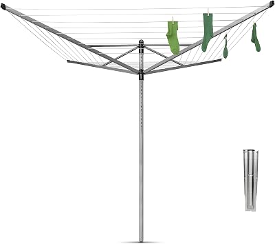 Brabantia Lift-O-Matic 50 m Rotary Clothes Line Pole Height Adjustable UV