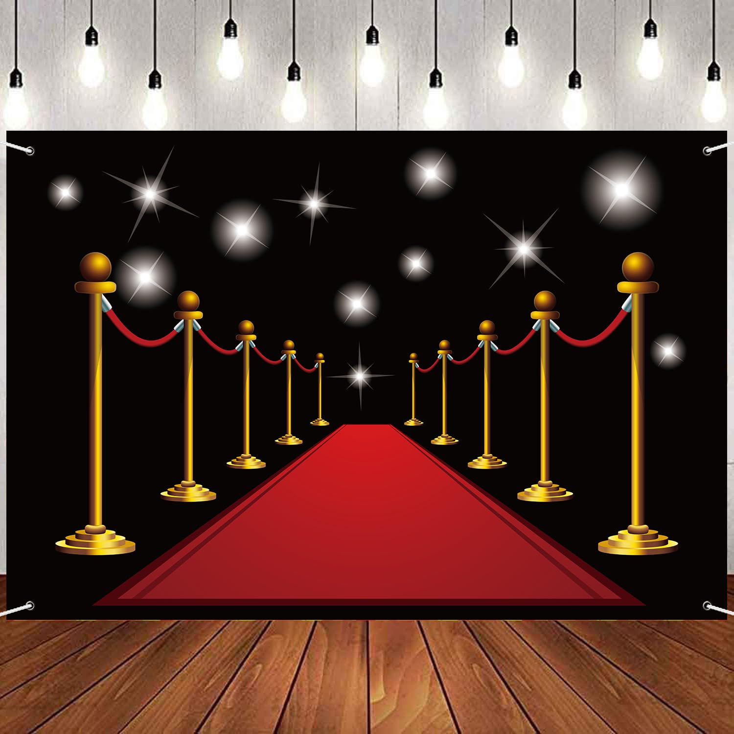 7 x 5 ft Hollywood Theme Film Festival Party Photography Backdrop - Durable Fabric Wedding 2020 Graduation Event Red Carpet Party Indoor Outdoor Birthday Photography Decoration