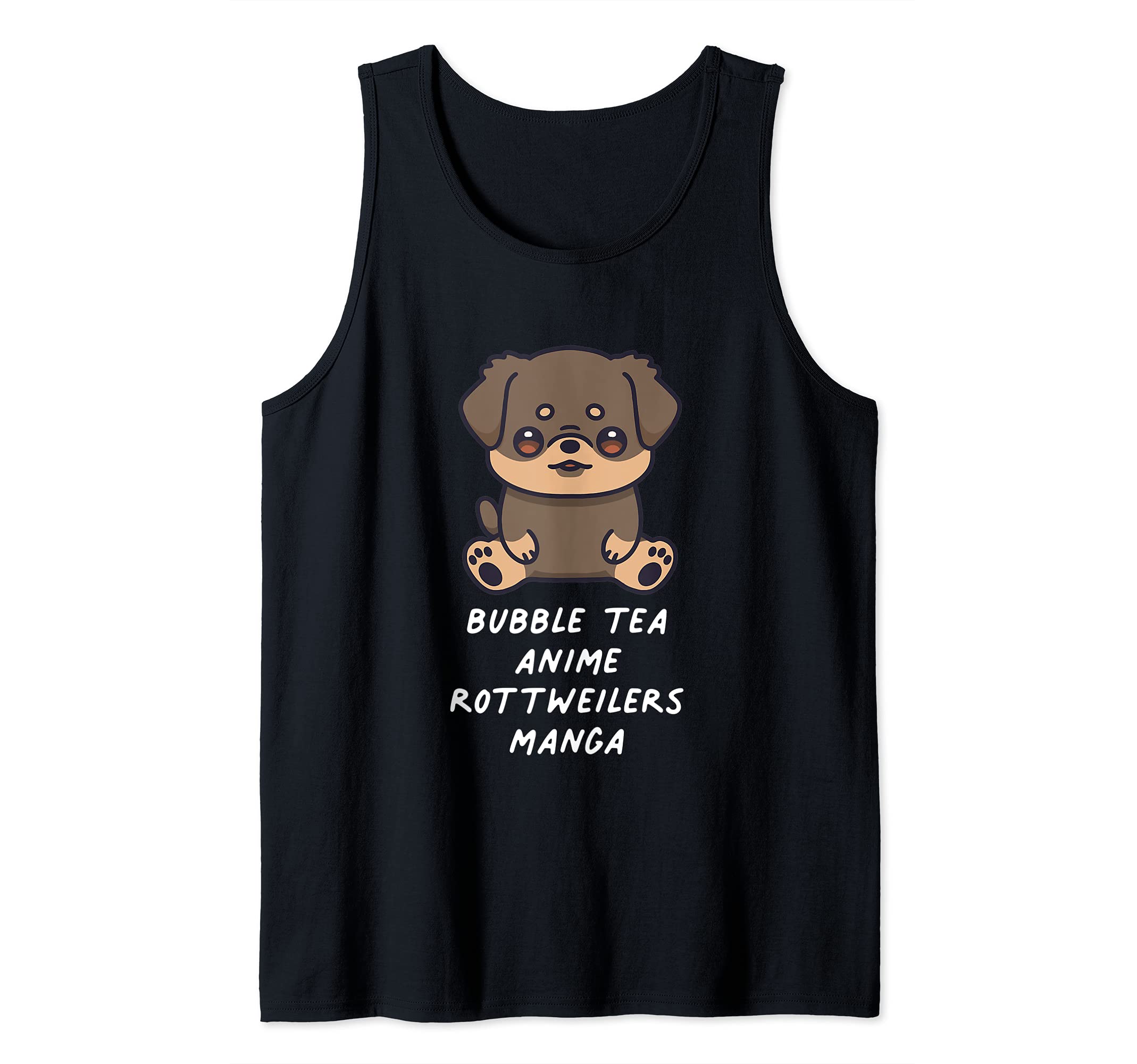 Bubble Tea Anime Rottweilers Manga Kawaii Dog Lover Japan Tank Top