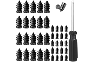 40 Pcs Tire Repair Nails Kit, 2 Sizes Screw in Tire Plugs with Storage Box & Screwdriver, Fast Self-Service Tubeless Tire Rep