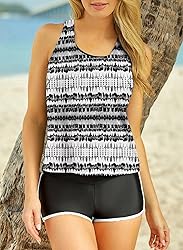 Aleumdr Womens Tankini Swimsuits Athletic Three
